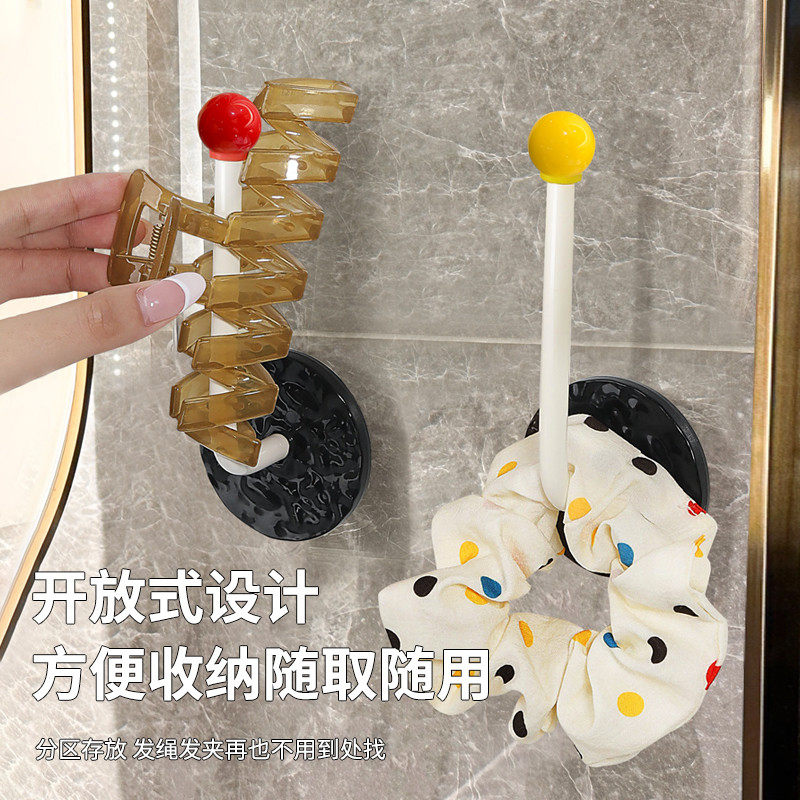 爆款！皮筋发饰收纳架卫生间发圈发箍发绳壁挂发夹挂钩免打孔墙上,收纳整理,首饰盒,淘宝优惠券,粉丝福利购,淘宝优惠卷