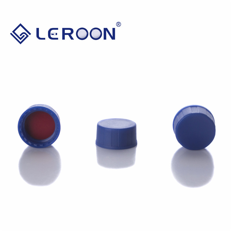 2ml进样瓶蓝色黑色实心盖红色四氟硅胶垫密封好耐腐蚀9mm蓝色