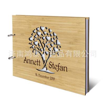 木制婚礼留言簿婚庆新郎新娘本签名册宾客纪念册