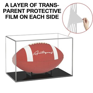 亚克力透明罩子与球类底板展示盒橄榄球足球篮球黑色体育用品支架
