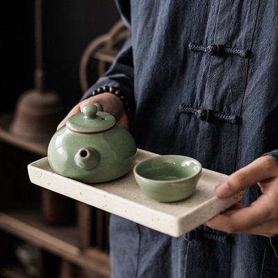 陶瓷茶壶一人茶具套装家用办公室一壶一杯单人陶瓷功夫茶具泡茶壶