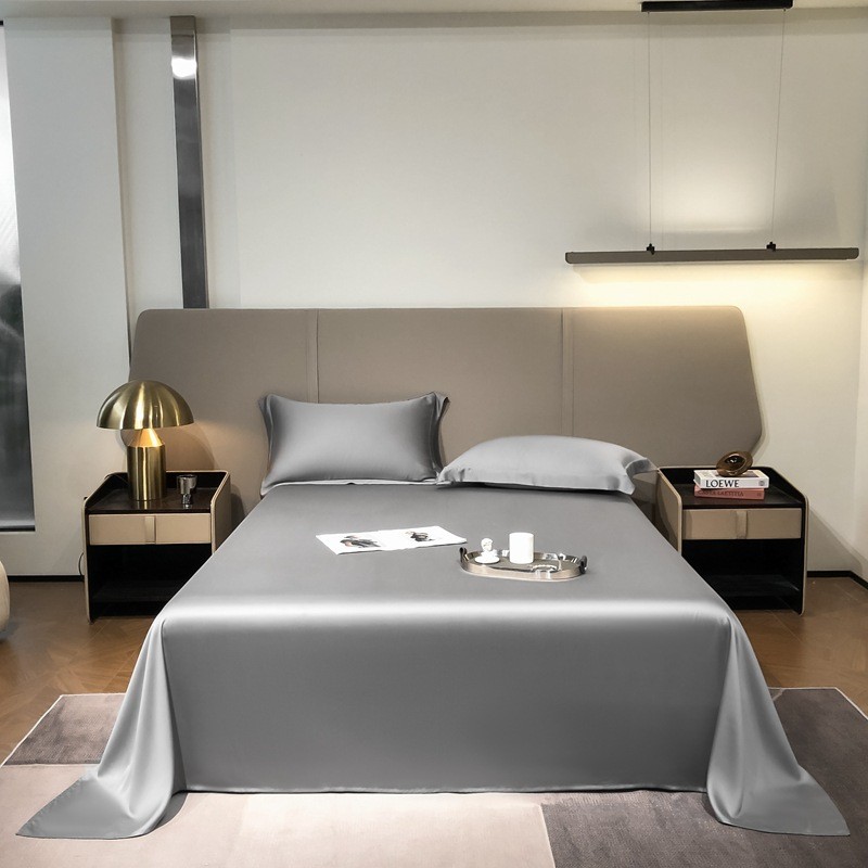 40支轻奢风夏季天丝宿舍单双人床单单件纯色冰丝裸睡被套凉感被单