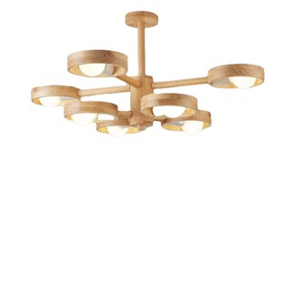 北欧实木吊灯客厅灯创意网红木头吊灯日式原木榻榻米卧室吊灯具