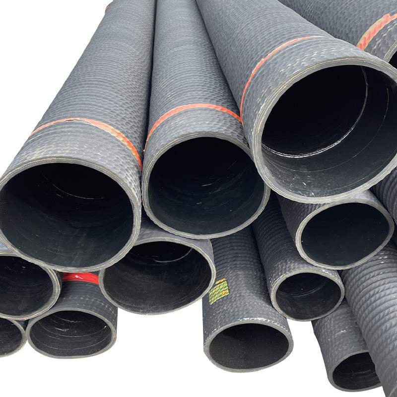 农业大口径橡胶管碳钢法兰钢丝骨架胶管12m黑色排灌钢丝橡胶管