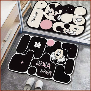 室内浴室地垫吸水好打理卫生间厕所玄关卧室地毯水晶绒卡通可爱