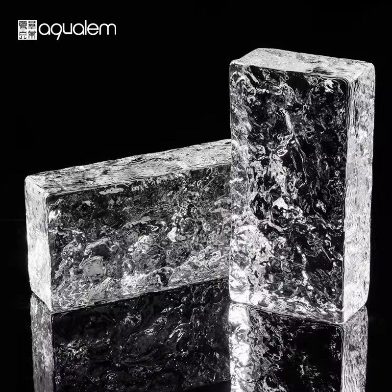 水晶透明玻璃砖砖双面冰纹实心卫生间隔断墙透光户外吧台卧室砖块