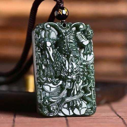 定做和田玉貔貅方牌神男士玉佩ba王皮丘吊坠shou玉坠工艺品