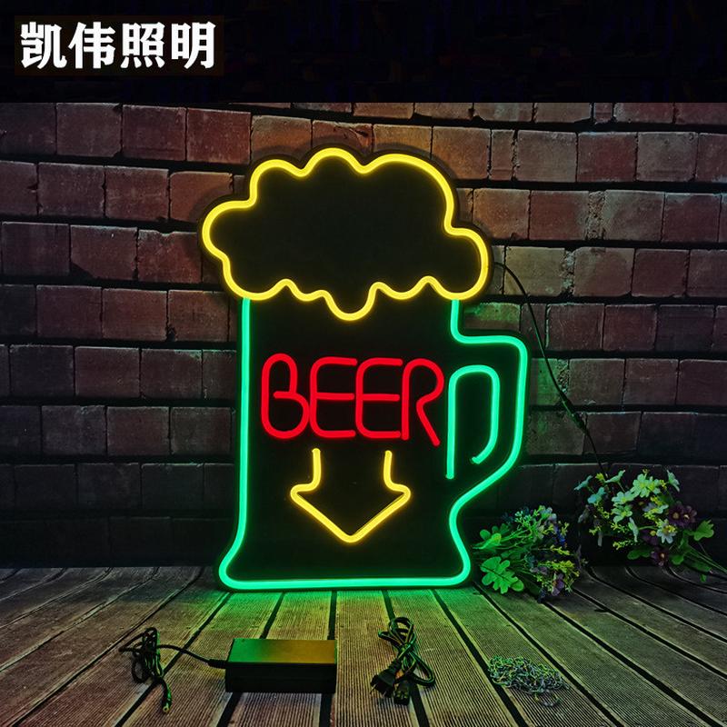 led霓虹灯字母霓虹灯酒吧霓虹灯广告牌定制发光字造型咖啡店ins