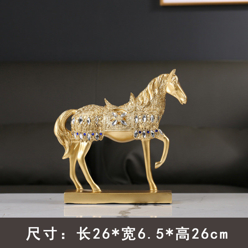 装饰品摆件马办公室玄关客厅创意招财酒柜桌面中式工艺家居小摆设