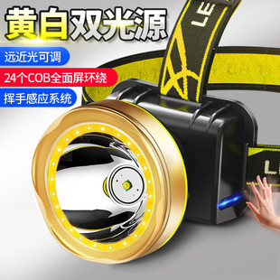神鱼头灯强光充电超亮头戴式轻小号夜钓鱼家专用矿灯户外led感应