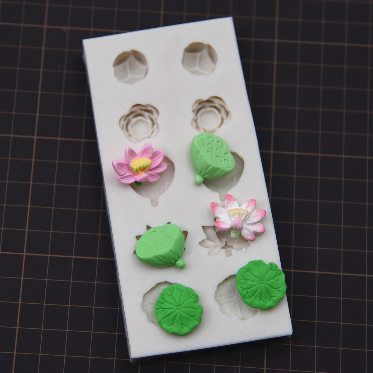 仿真荷花玉兰翻糖纹理硅胶模具 叶模花瓣 超轻黏土荷叶荷花模具