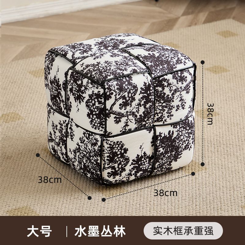 客厅中古方凳坐墩脚踏换鞋茶几家用凳子魔方门口矮凳轻奢沙发板凳