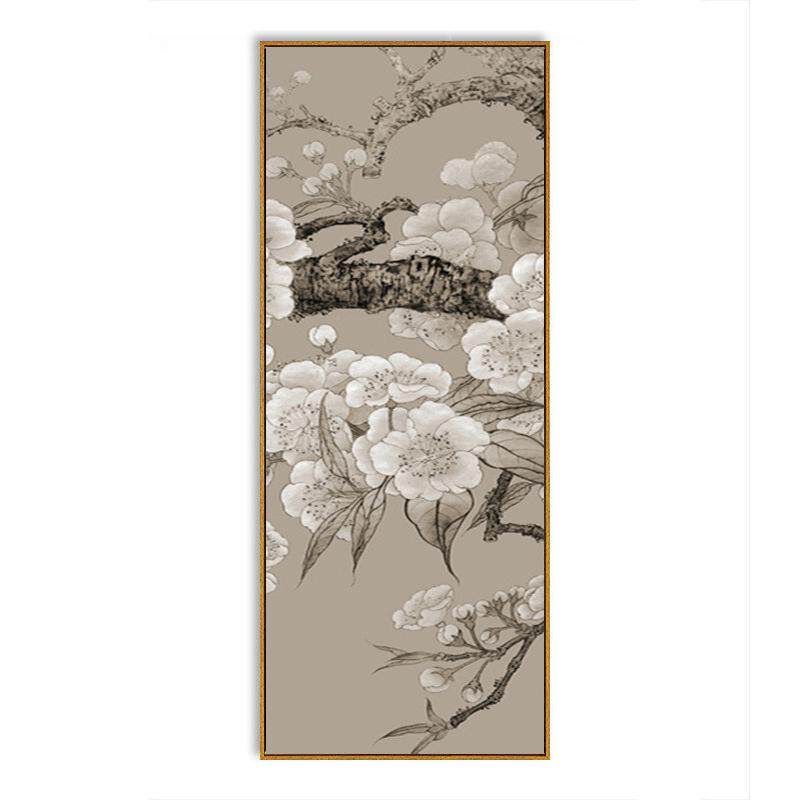 现代中国风样板房书房客厅沙发后背景墙竖版新中式装饰画禅意挂画