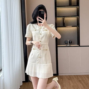 显瘦 新品 法式 轻奢名媛千金风连衣裙女夏款 小个子高级质感洋气时尚