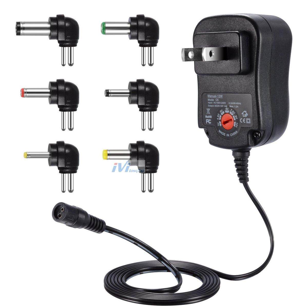 12W可调电源电压适配器 多功能变压器 3V4.5V5V6V7.5V9V12V充电器
