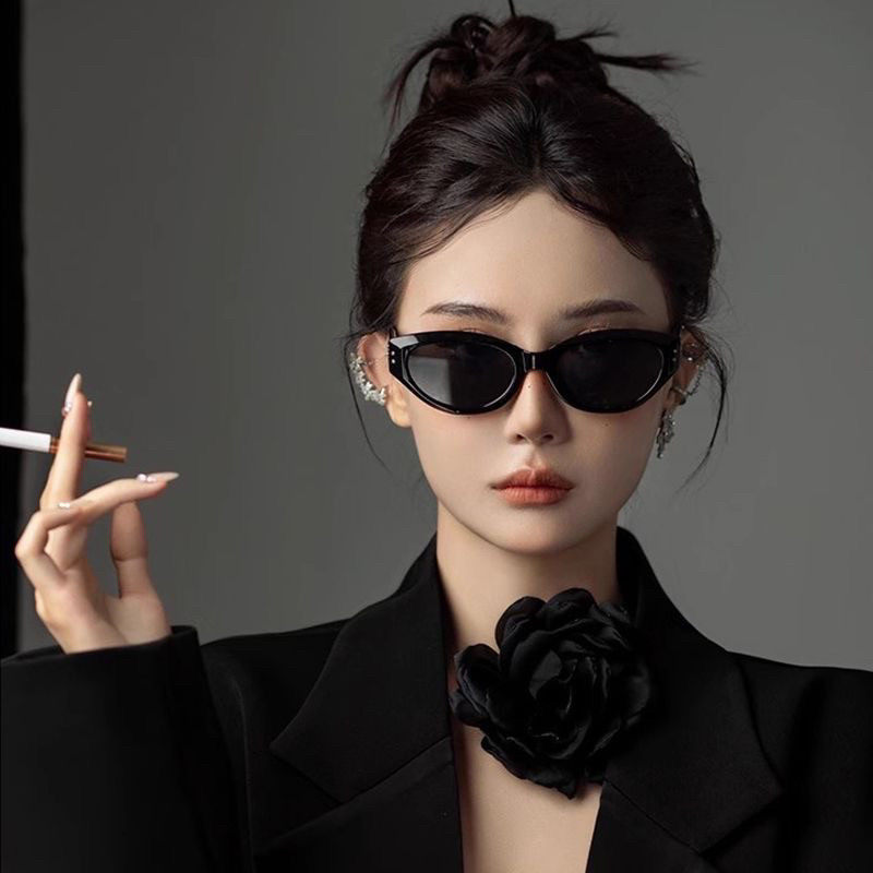 速发复古猫眼2025新款墨镜女高级感网红款防紫外线方圆脸显瘦太阳