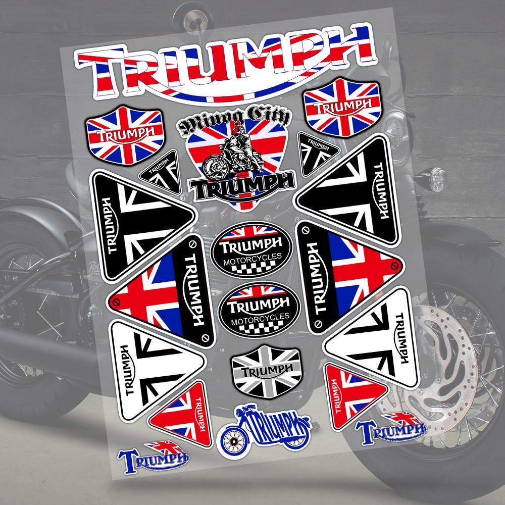 反光适用凯旋Bobber改装油箱贴纸复古摩托车Triumph头盔贴花防水