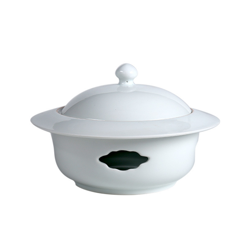 淡青色酒店餐具明加热蜡烛炉保温鲍鱼海参炖蛊特色主题餐厅汤蛊炉