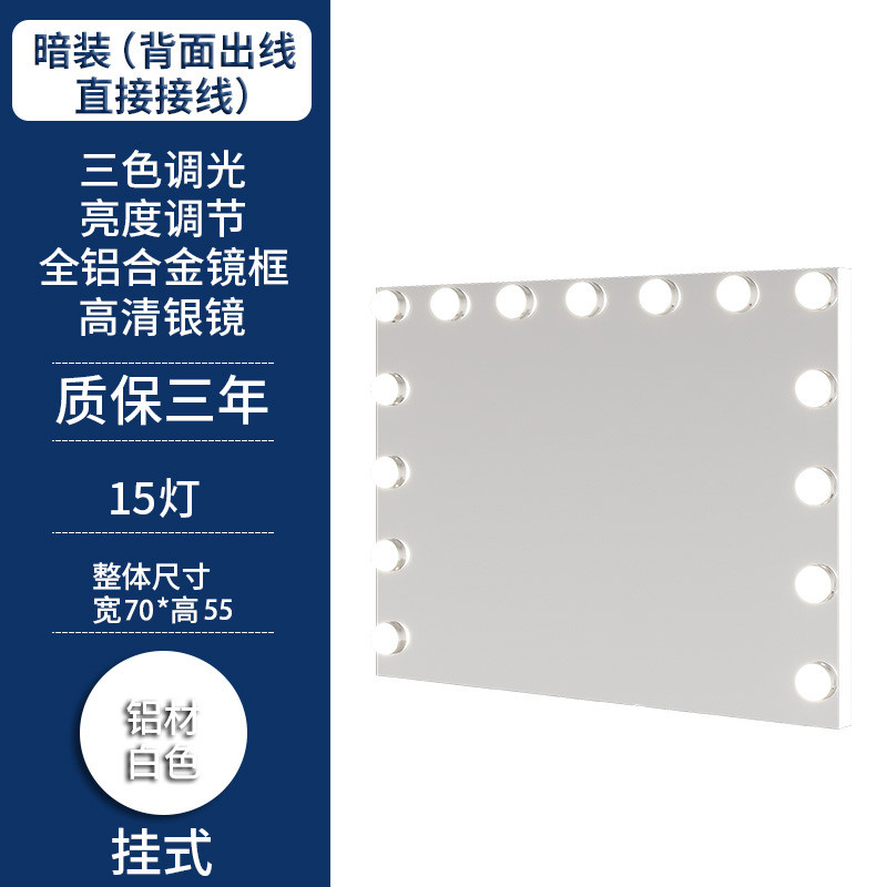 可可订挂墙壁挂led化妆镜带灯梳妆镜影楼工作室专业化妆新品
