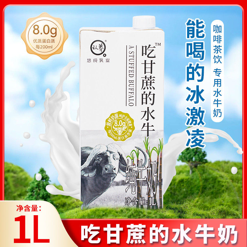 速发广吃甘蔗的水牛奶1l咖啡奶茶店专用认养西水牛乳鲜奶茶餐饮纯
