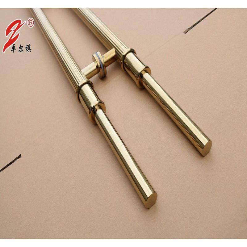 厂家定制玻璃门大拉手电镀钛金大拉手酒店商场大门把手