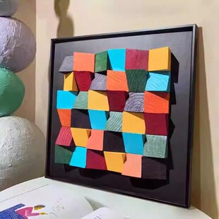 多巴胺玄关艺术客厅装饰画沙发背景墙中古风画挂壁摆小众艺术简约