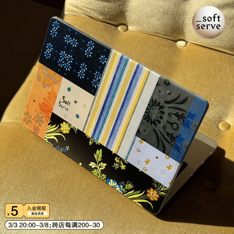SoftServe柔软供应《缎花拼布》笔记本macbook电脑保护壳 透明pc全包散热壳