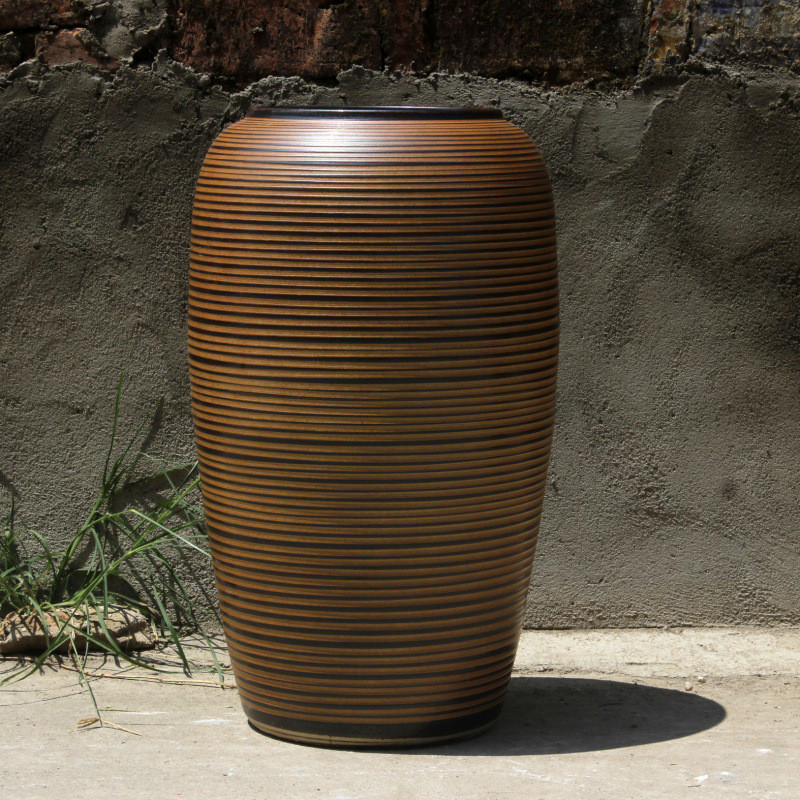 景德镇陶瓷摆件插花落地大花瓶中式水培复古陶罐客厅家居装饰摆件