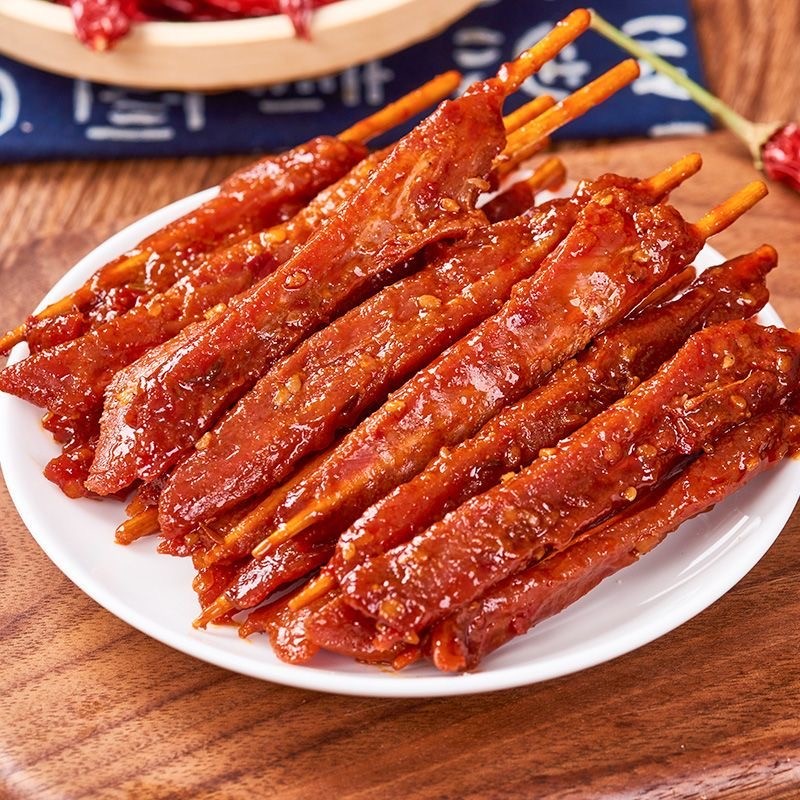 今湘味手撕肉串湖南特产牛肉羊肉味即食小吃牙签肉辣味休闲零食