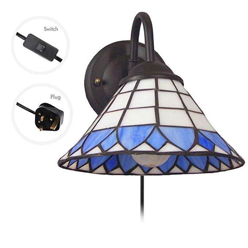 蒂凡尼地中海楼道餐厅室内彩色玻璃创意过道酒店壁灯包邮