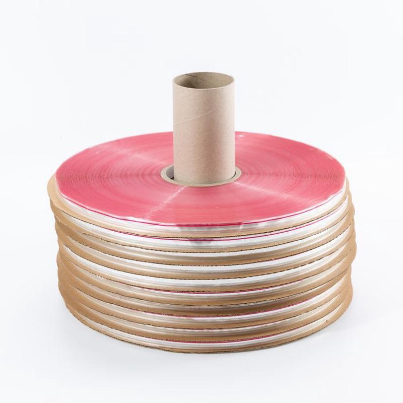 opp膜红线封缄胶带高粘不残胶pe膜包装袋自粘塑料胶条双面不干胶