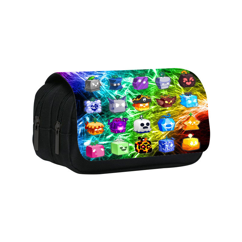 ROBLOX游戏blox fruits印花双层笔袋 恶魔果实中小学生铅笔文具袋