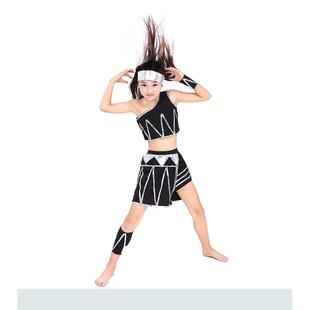 儿童舞蹈六一小荷风采阿佤阿娃民族舞台服佤族壮族装