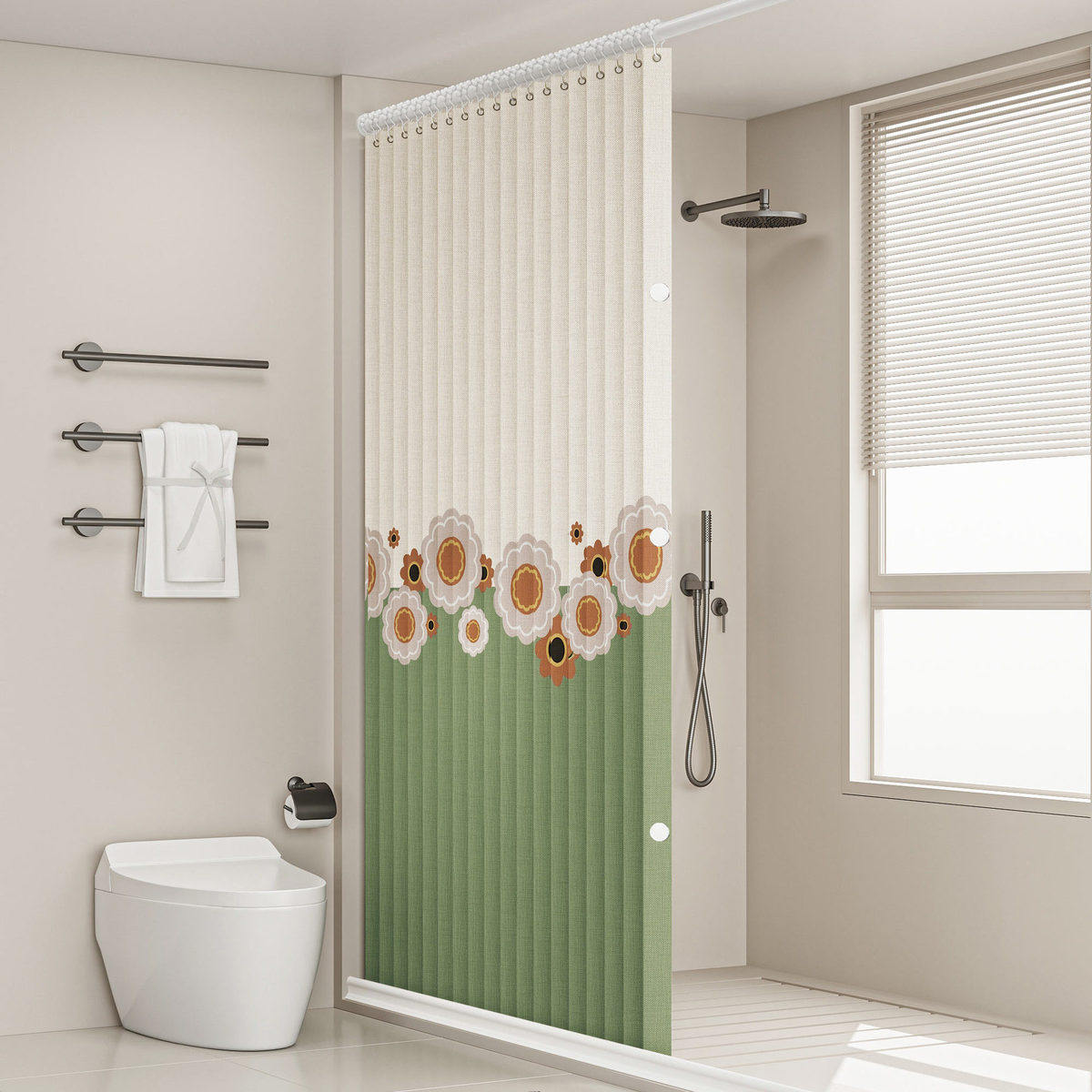 卫生间隐形折叠浴帘浴室套装免打孔防水防霉隔断帘洗澡淋浴隐私帘,家庭/个人清洁工具,浴帘,淘宝优惠券,粉丝福利购,淘宝优惠卷