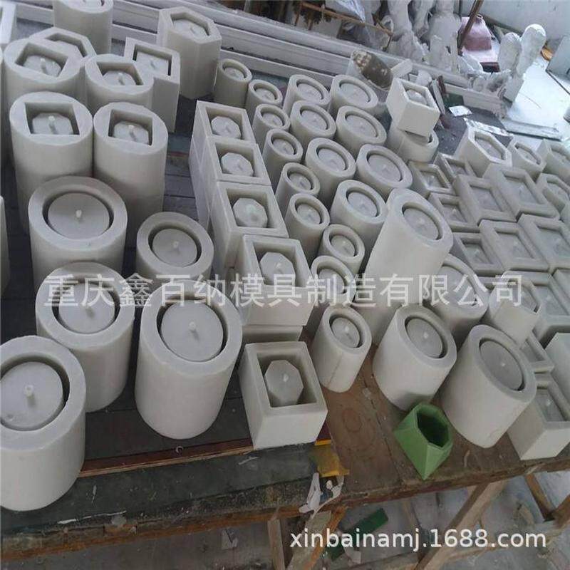 普通水泥多肉花盆硅胶模具模具花盆多面体房屋建筑式花盆模具订做