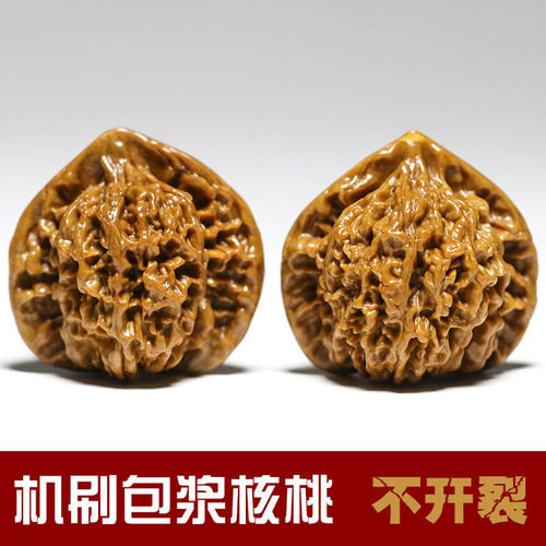 机刷矮麒麟纹文玩核桃狮子头桩包浆核桃把玩商务礼品一对厂家批发