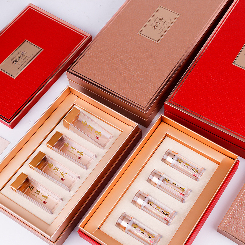 亚克力西洋参石斛包装盒小瓶装虫草干海参三七粉西洋参藏红花礼盒