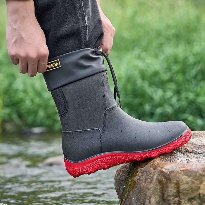 水鞋中筒防水防滑男士雨靴外卖骑手专用厚底耐磨雨鞋男款防臭胶鞋