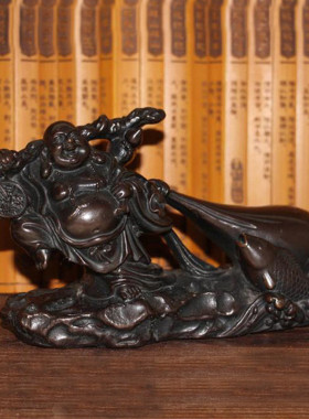 袋发黄铜器摆件工艺品批发拉布批佛袋笑佛