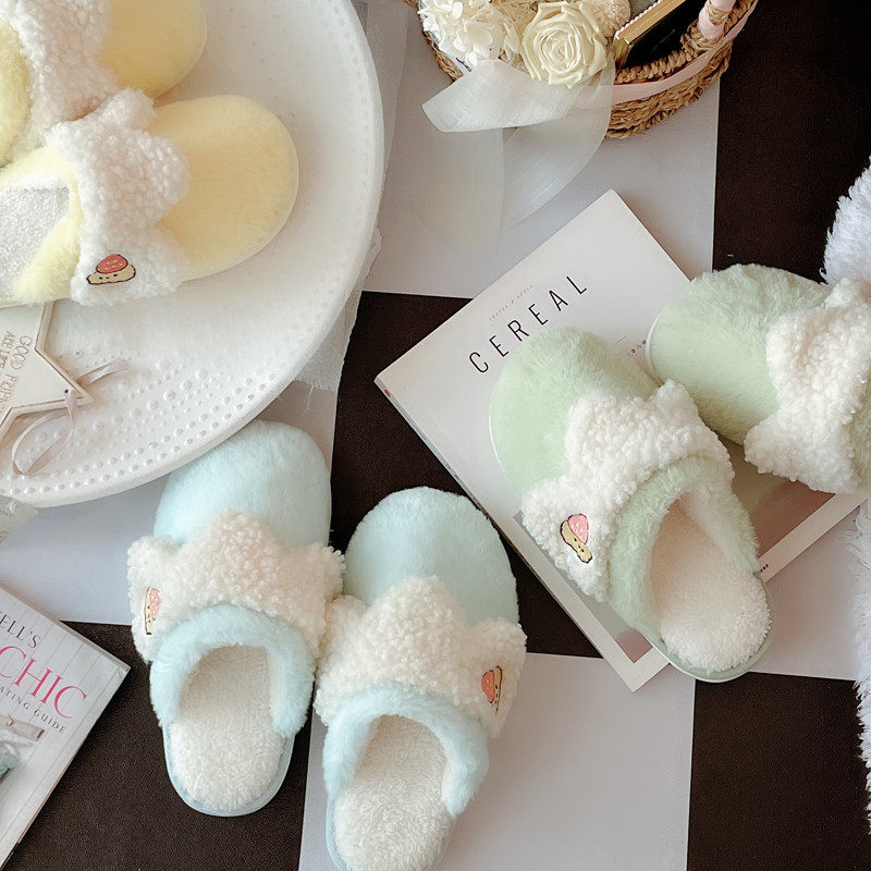 韩系奶油ins可爱毛绒绒棉拖鞋冬季少女心居家防滑厚底保暖月子鞋,居家布艺,居家棉拖/棉鞋,淘宝优惠券,粉丝福利购,淘宝优惠卷