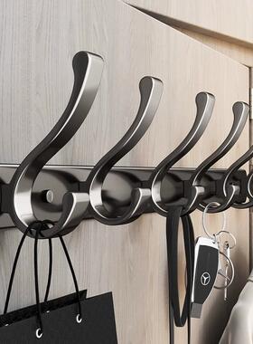 挂钩上墙打孔挂衣钩进门鞋柜衣服挂钩浴室高级铝合金壁挂太空铝
