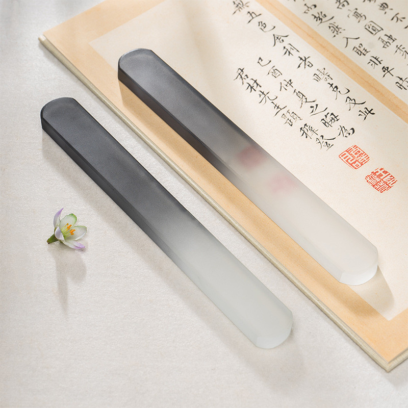 镇尺镇纸镇尺景德镇汝窑毛笔镇纸水晶压纸陶瓷毛笔书法镇尺毛笔笔