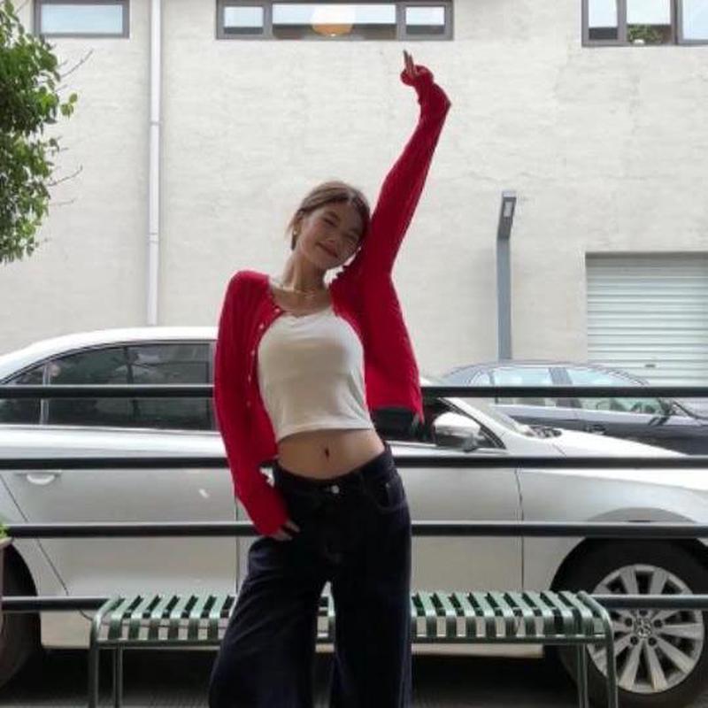 速发高品质早秋枣红色穿搭麻花毛衣针织开衫女韩系复古春秋外搭上