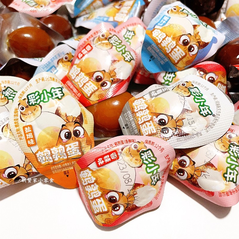 彩小年鹌鹑蛋香辣五香蜜汁盐焗味铁蛋卤蛋办公室解馋追剧休闲零食
