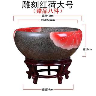 景德镇大缸养金鱼陶瓷器包邮乌龟盆水培植物睡莲碗莲水缸桌面摆件