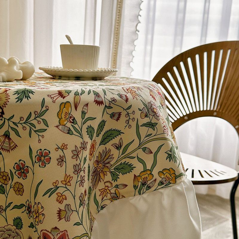 美式乡园庭院风印花荷叶花边桌布茶几布盖巾布艺装饰,居家布艺,桌布,淘宝优惠券,粉丝福利购,淘宝优惠卷