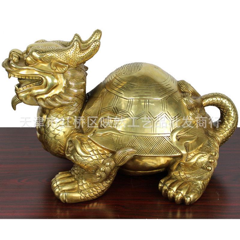 宇卓铜器纯铜龙头龟黄铜龙龟工艺品摆件家居装饰
