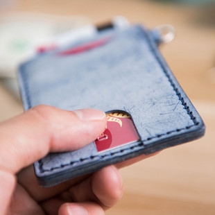 兰泽材料包 DIY手工卡包 复古擦蜡皮公交卡套 自己动手缝线