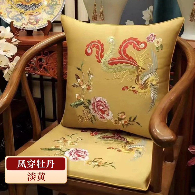 中式椅垫红木家具绣花沙发垫扶手含芯抱枕实木防滑古典工厂直销