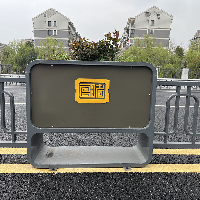 户外花槽道路隔离护栏花坛市政道路室外花盆定制铝板花箱铝合金